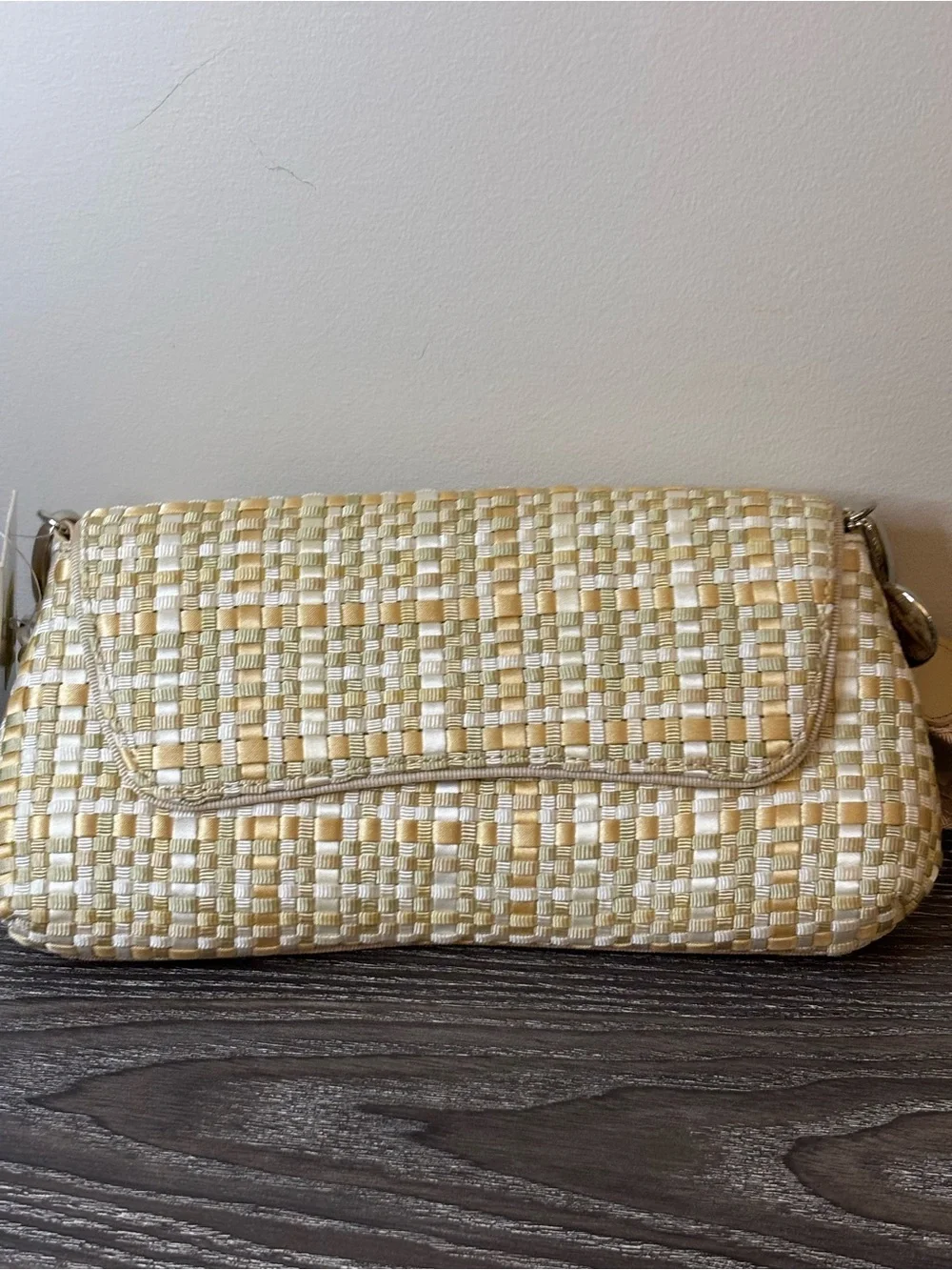 NWT The Sak Gen Flap Grosgrain Woven Shoulder Bag Beige Ivory Multi Style 100342